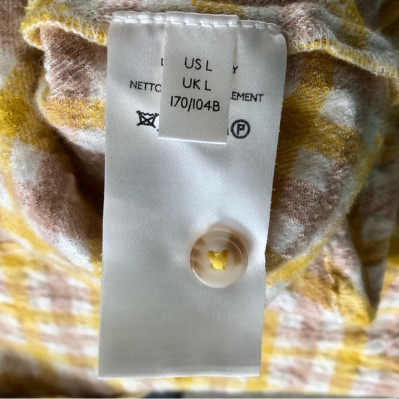 Anthropologie Pilcro Yellow Plaid Wool Blend Flannel Button Up Shirt - Picture 5 of 5